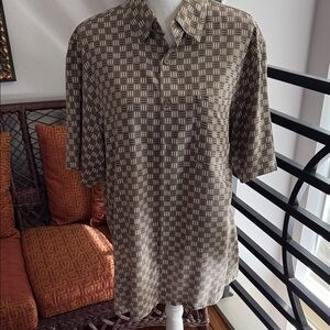 Men's tan Geometric Short-Sleeve Polo